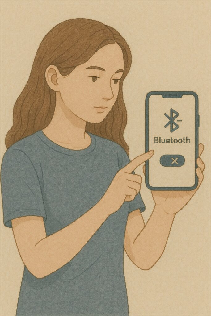 블르투스 끄는 여성