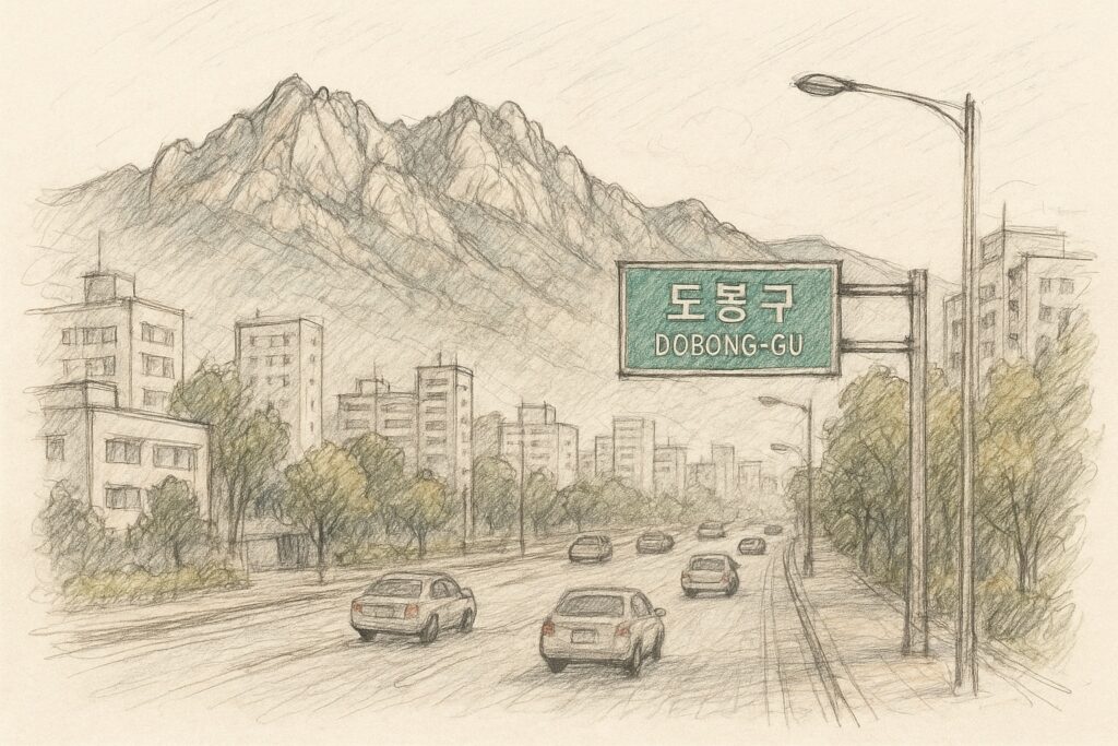 도봉구 부동산 주제에 맞춰 해당 지역에 대한 이미지를 그렸습니다.