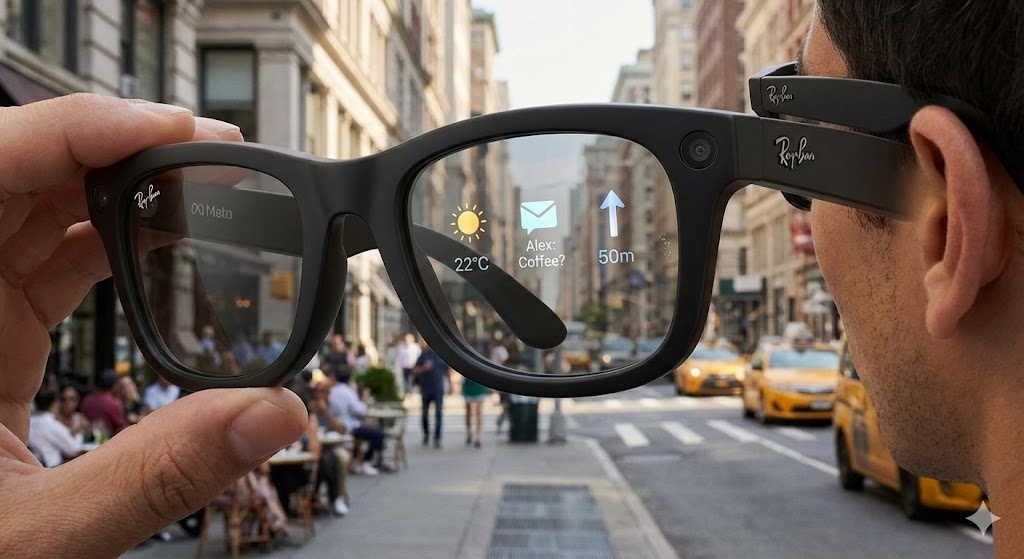 메타 레이밴 디스플레이 HUD 예시