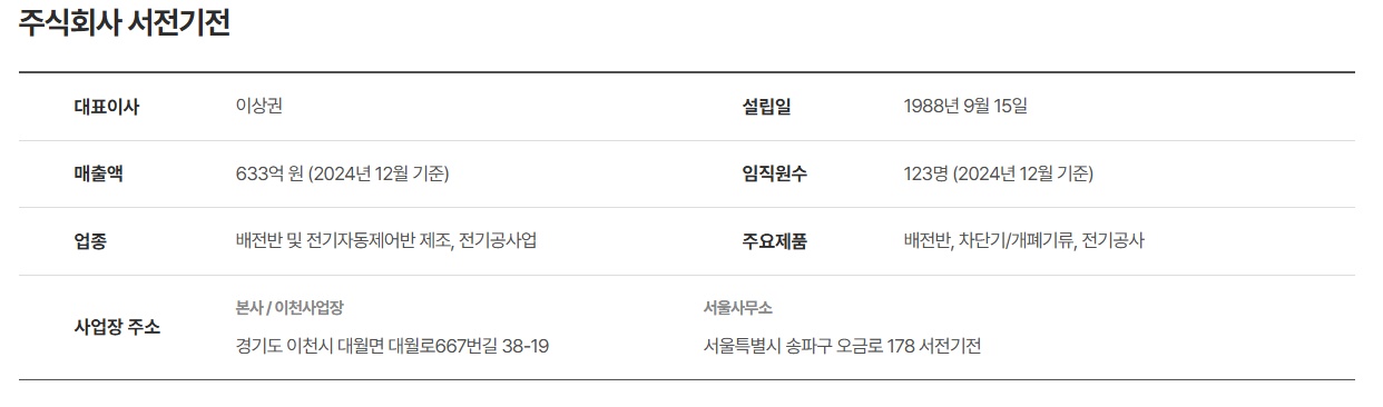 서전기전 주가 관련 이미지