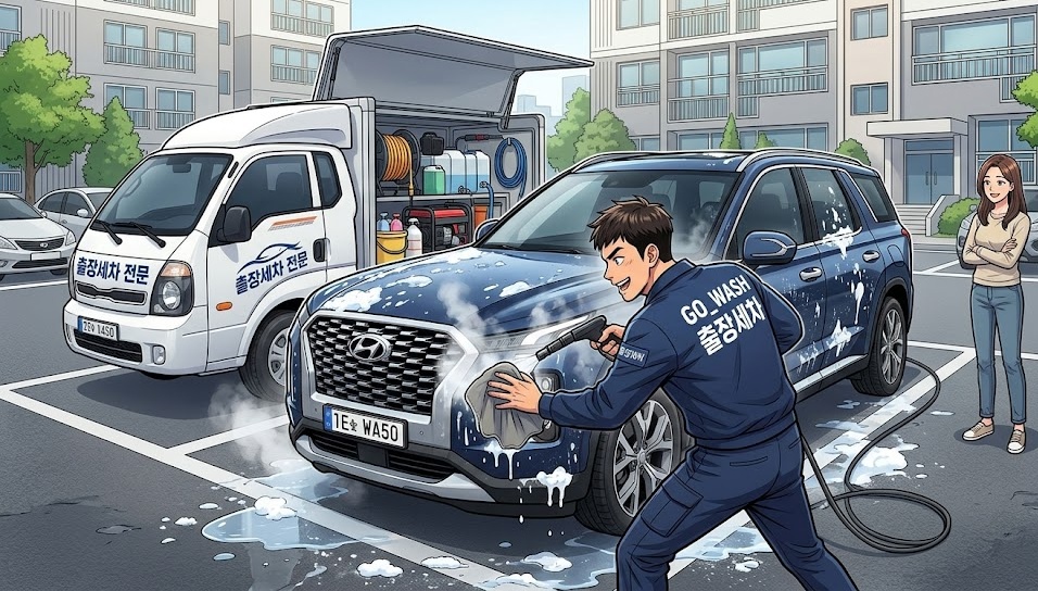 출장세차 장면