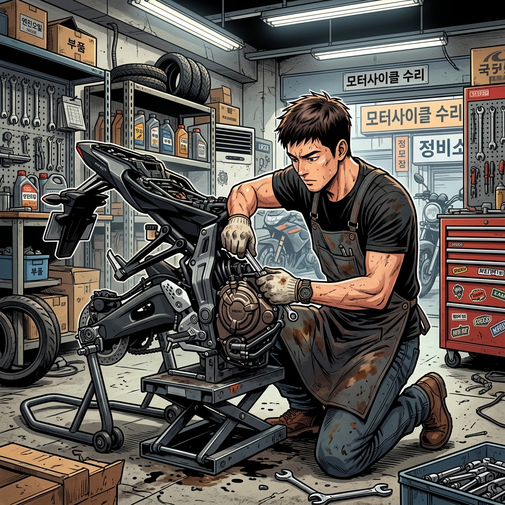 이륜자동차정비기능사 사진