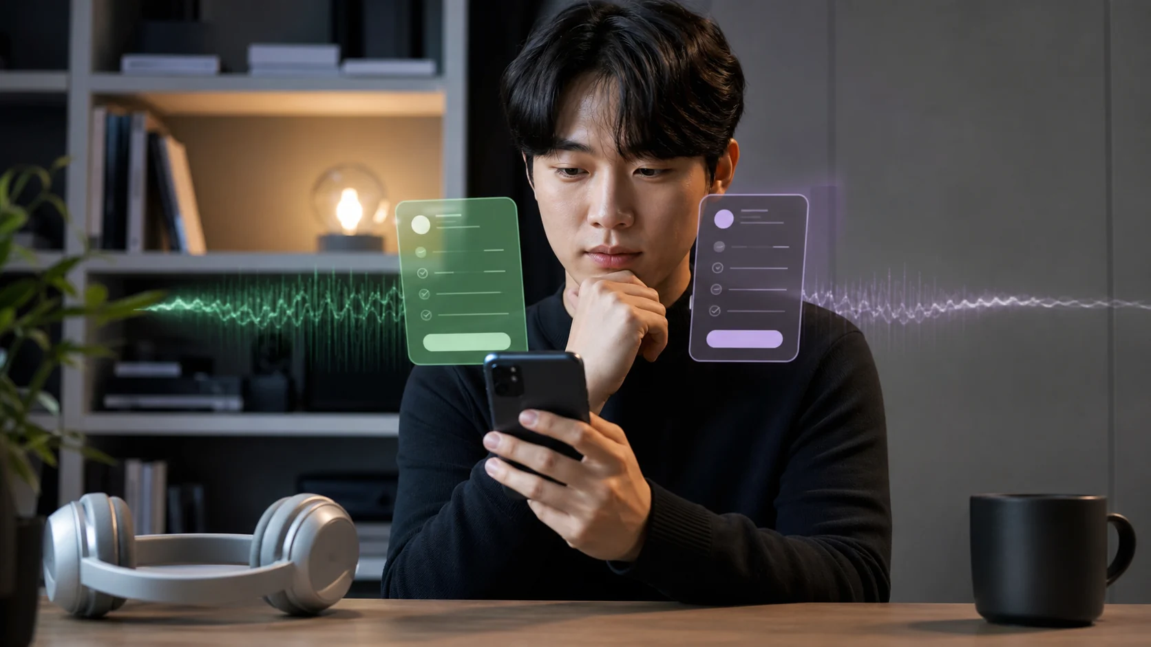 무료와 프리미엄 음악 스트리밍을 비교하는 사용자